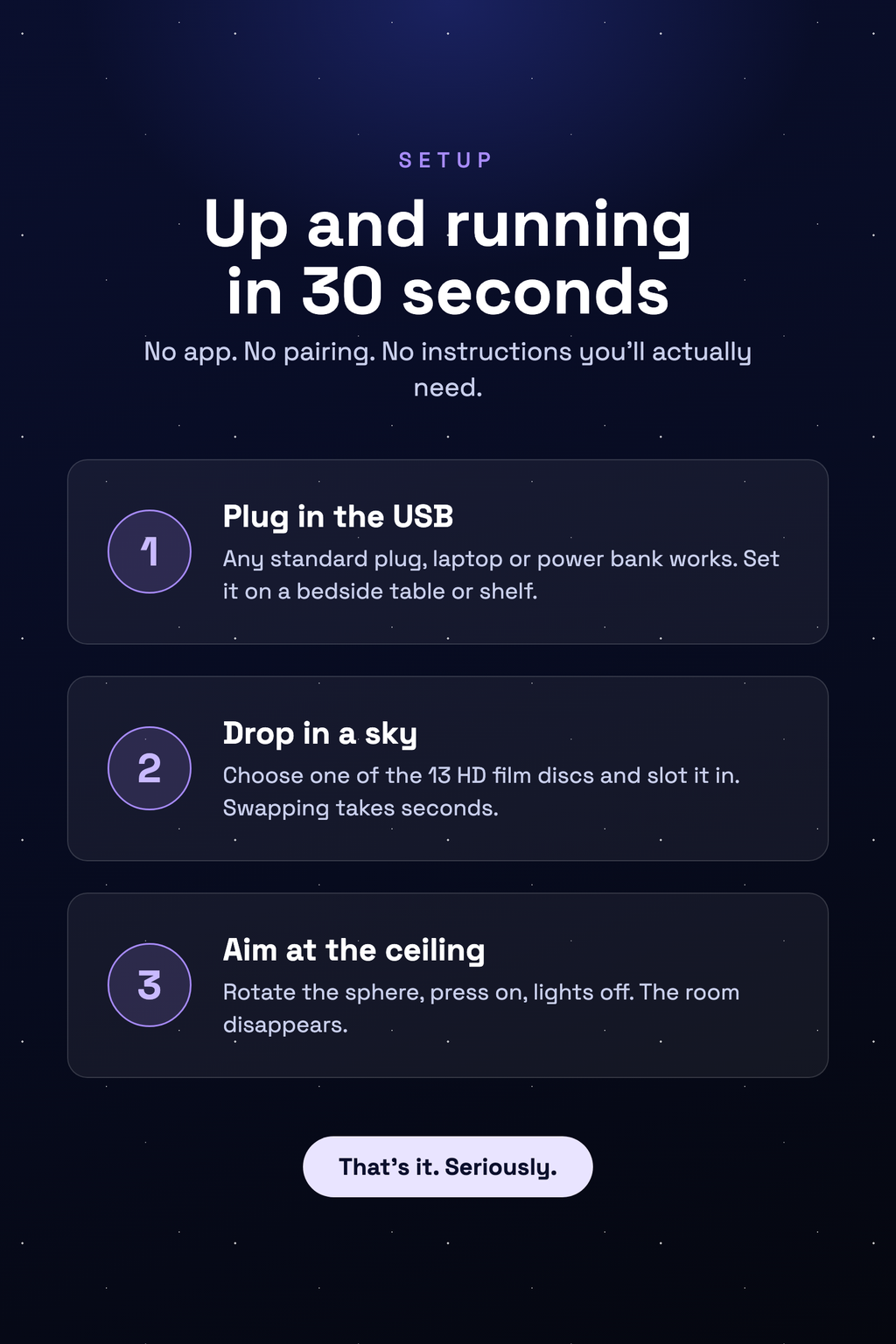 Stellara infographic: set up in 30 seconds