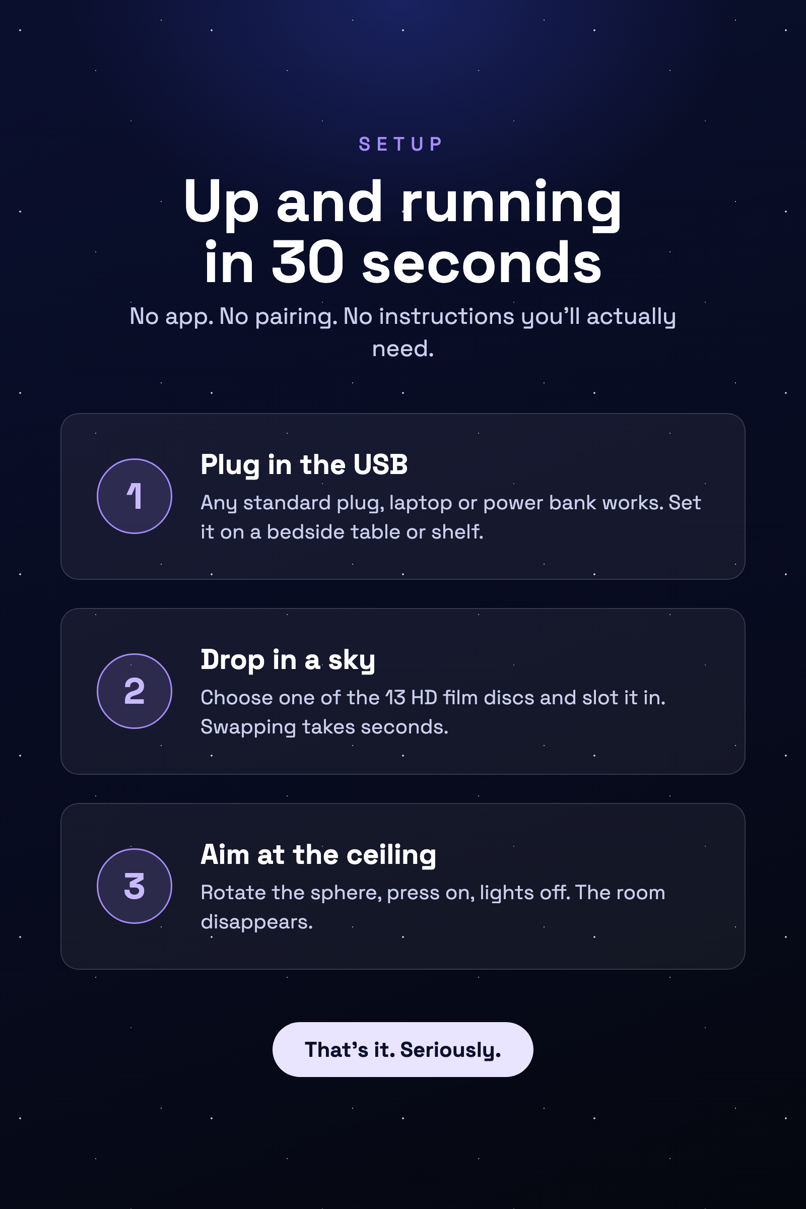 Stellara infographic: set up in 30 seconds